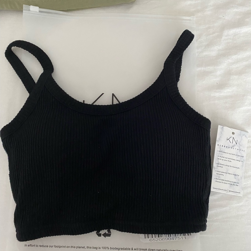 Klassy Network Ribbed Cami Brami Crop